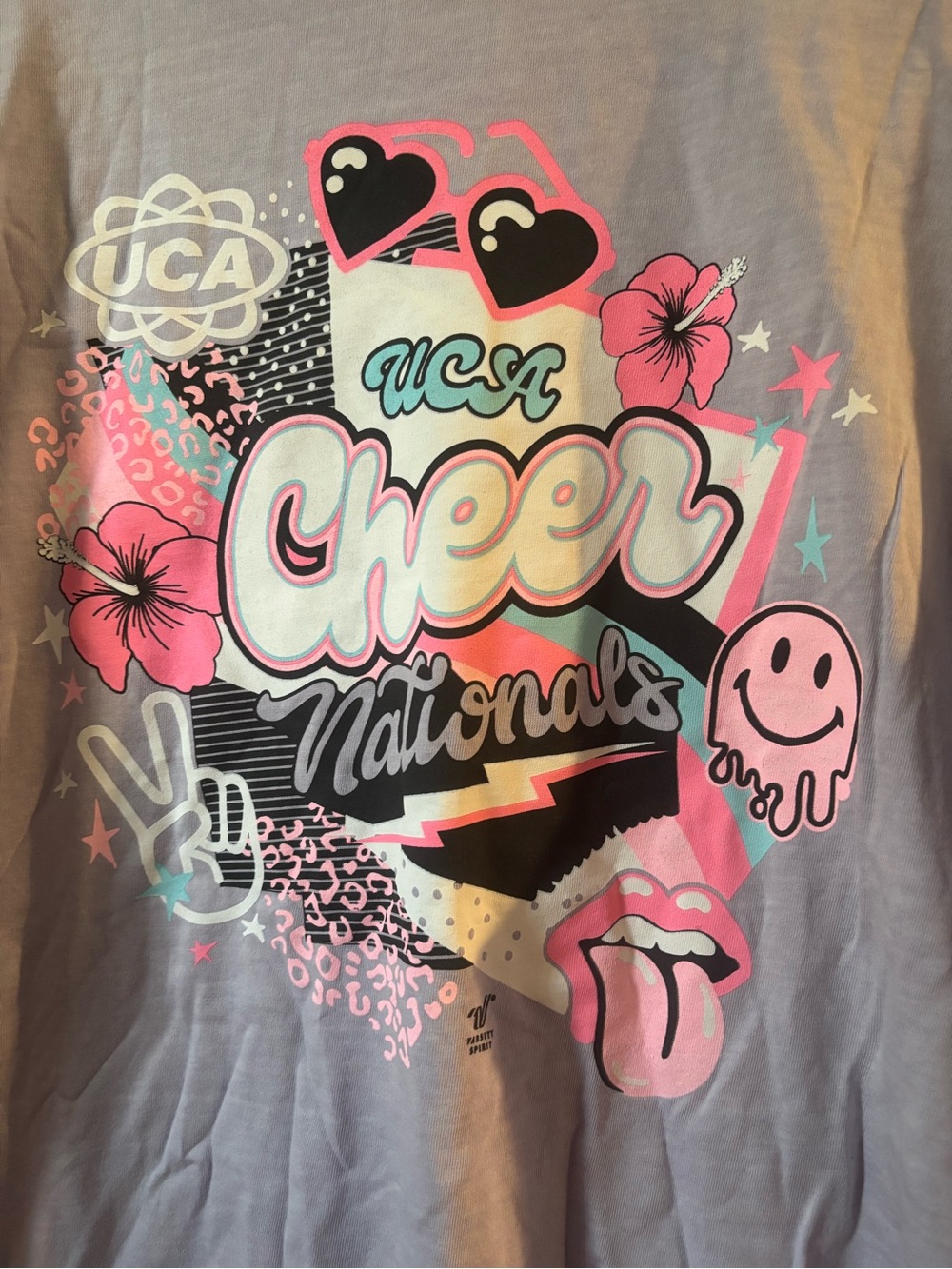 Varsity UCA Cheer Nationals Graphic Lavender Tee Shirt